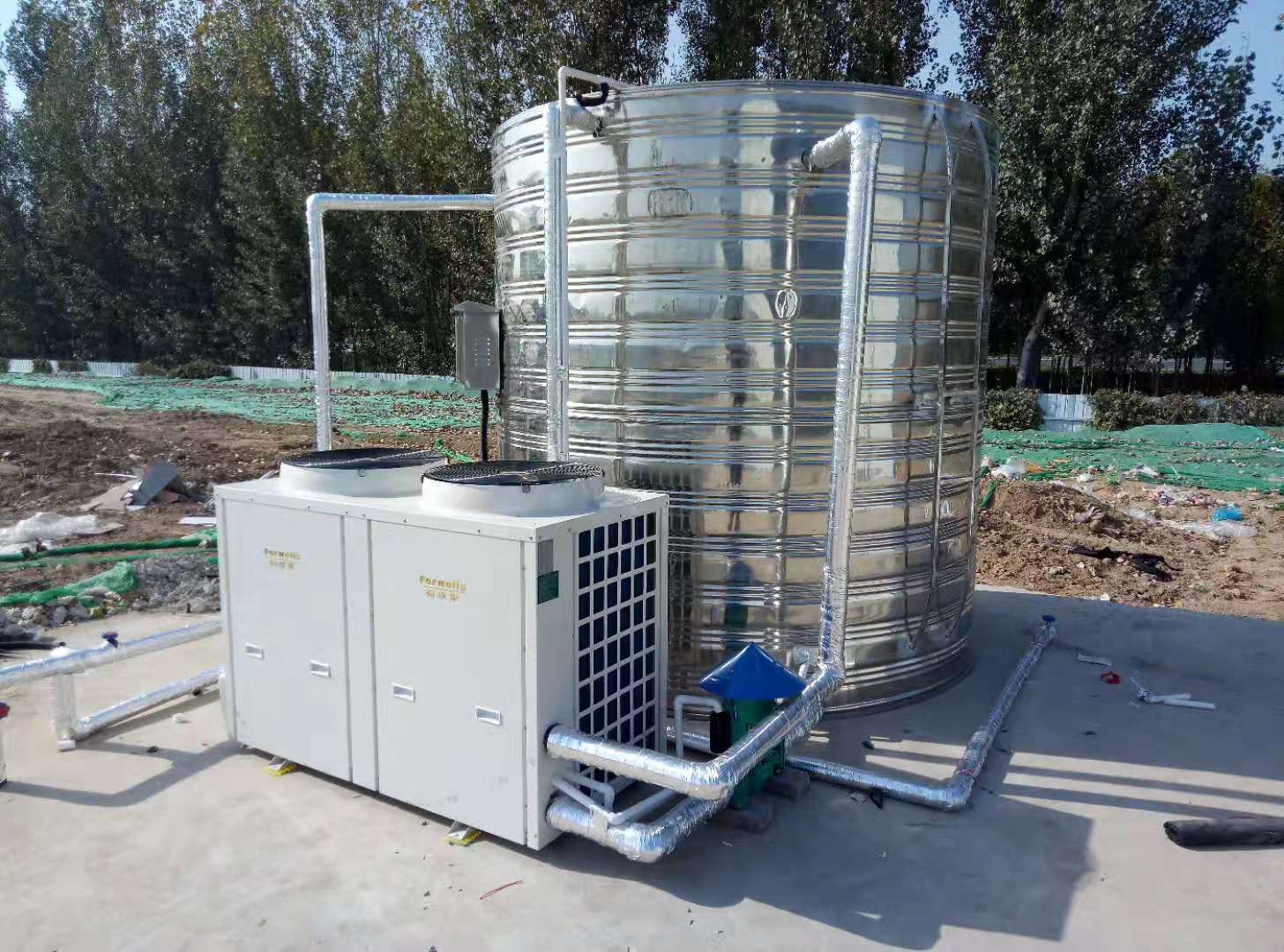 本公司簽約中國建筑**工程局熱水系統，安裝完畢！